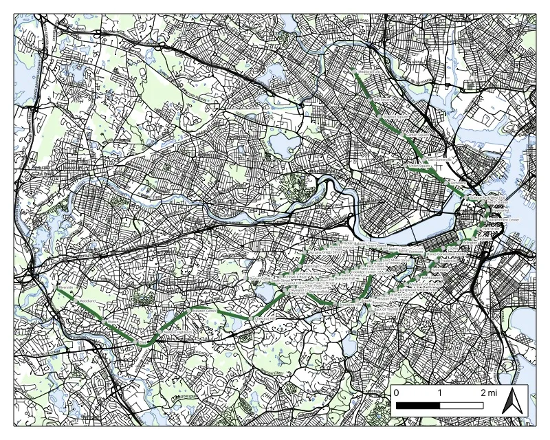 Preview of the Green Line map PDF.