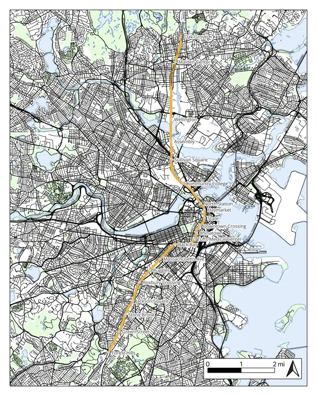 Preview of the Orange Line map PDF.