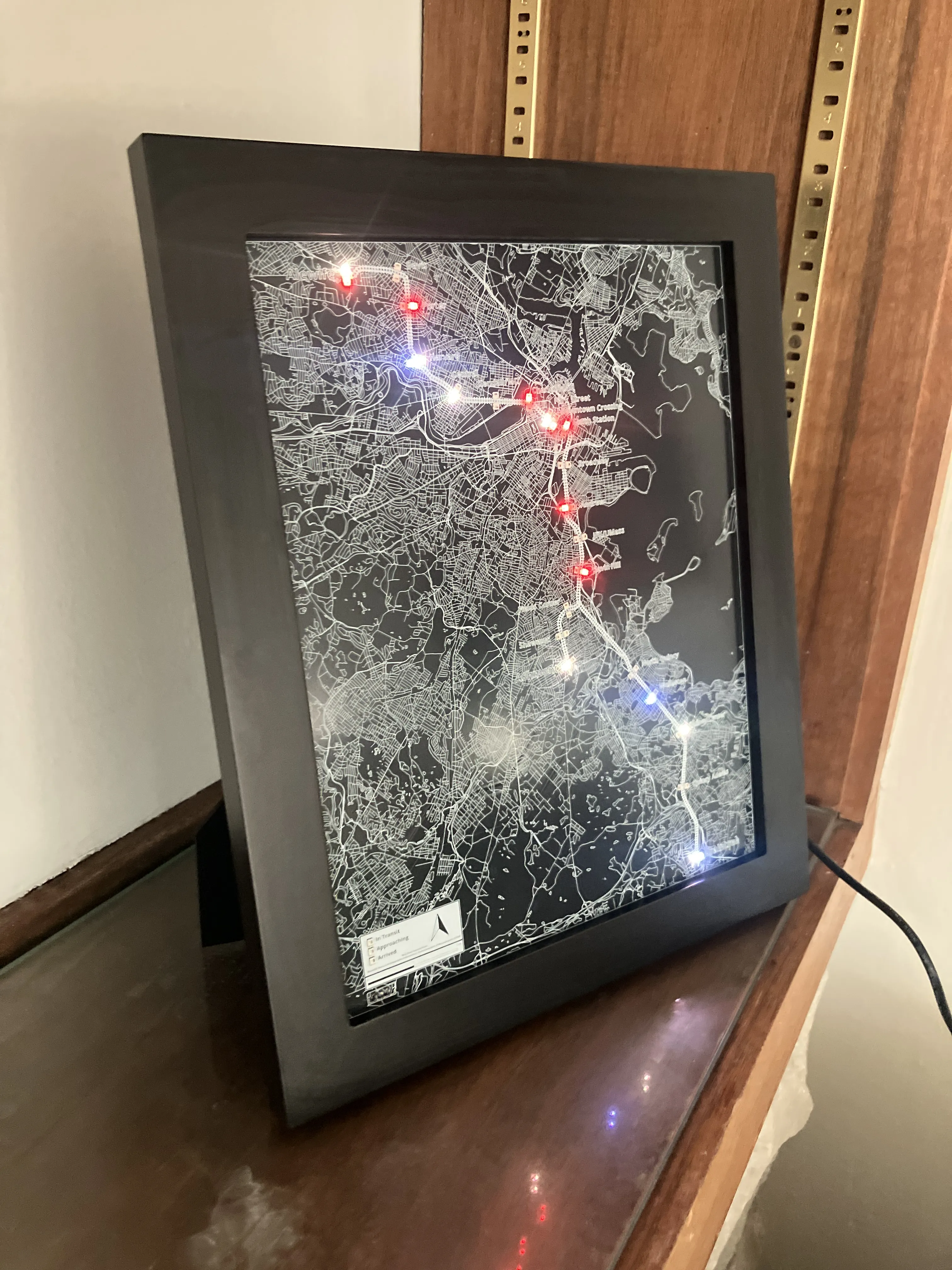 Photo of CharlieBoard Red Line PCB (fifth generation). This is the final form factor of CharlieBoard.