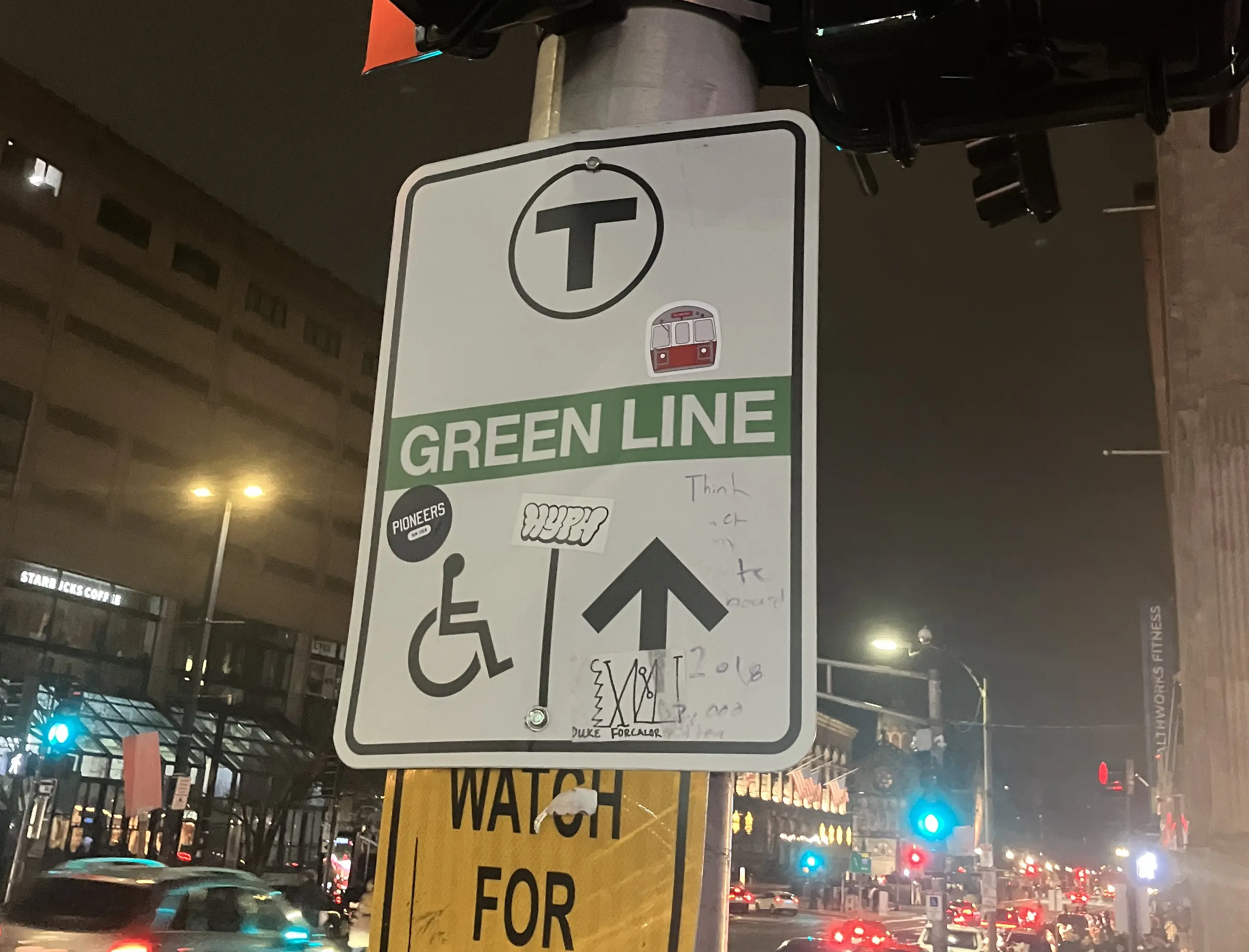 Photo of my Green Line sticker.
